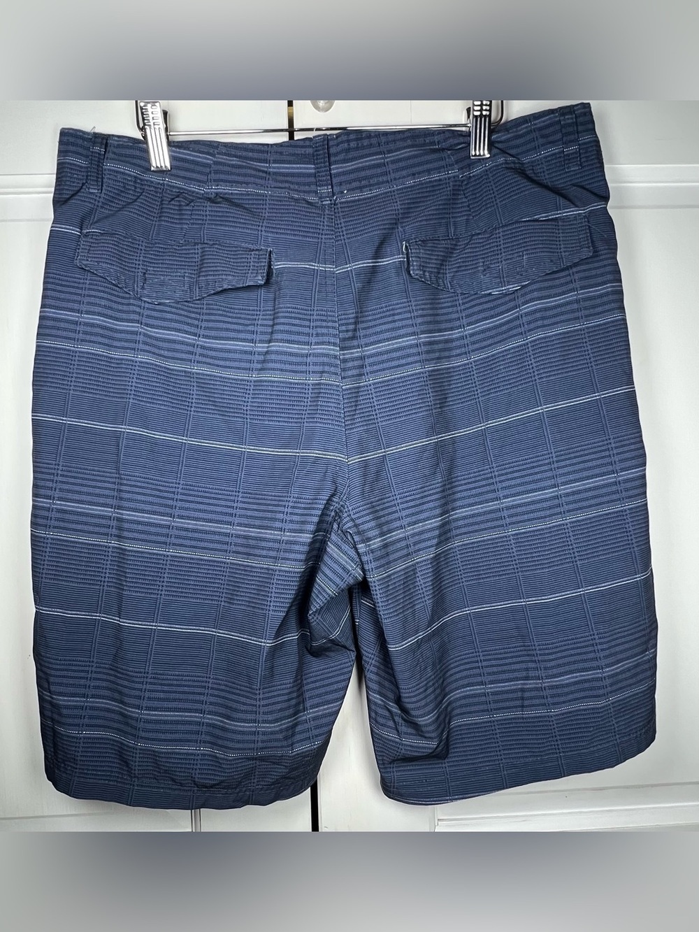 Amplify Hybrid Board Shorts Navy blue subtle windowpane Pattern Sz Large - Picture 2 of 5